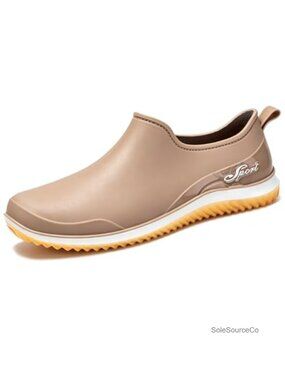Waterproof Rain Shoes for Women Slip-on PVC Low Top Garden Clogs Non-slip